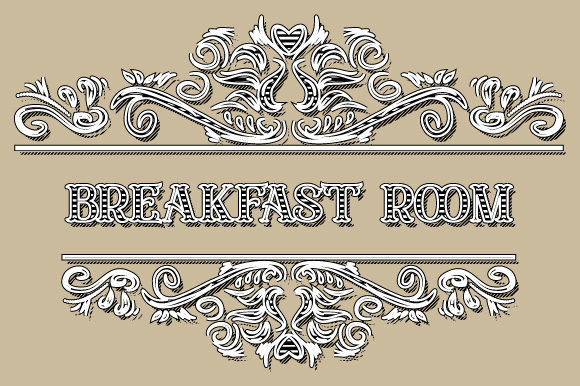 Vintage Frame Breakfast Room Vector SVG