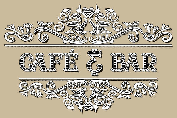 Vintage Frame Cafe Bar Vector SVG